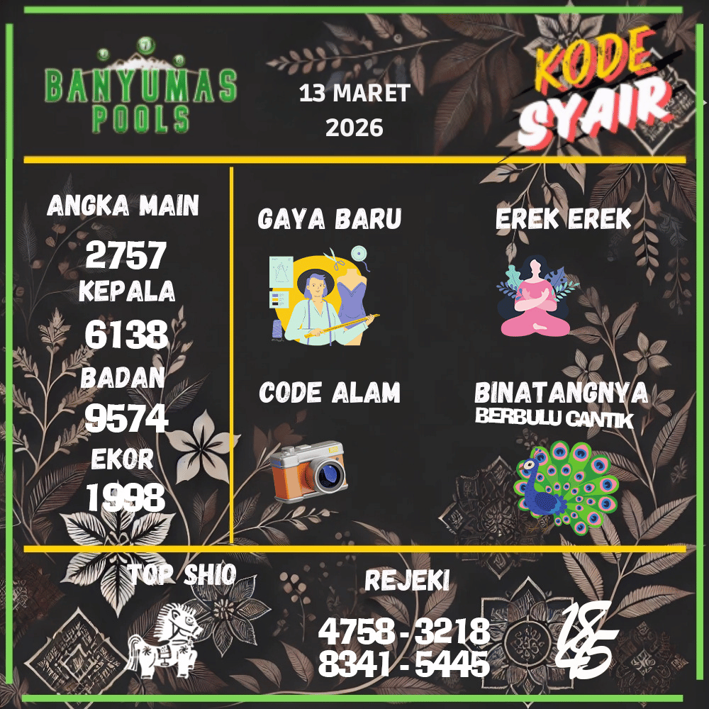Kode Syair Banyumas Pools - Maret 2026
