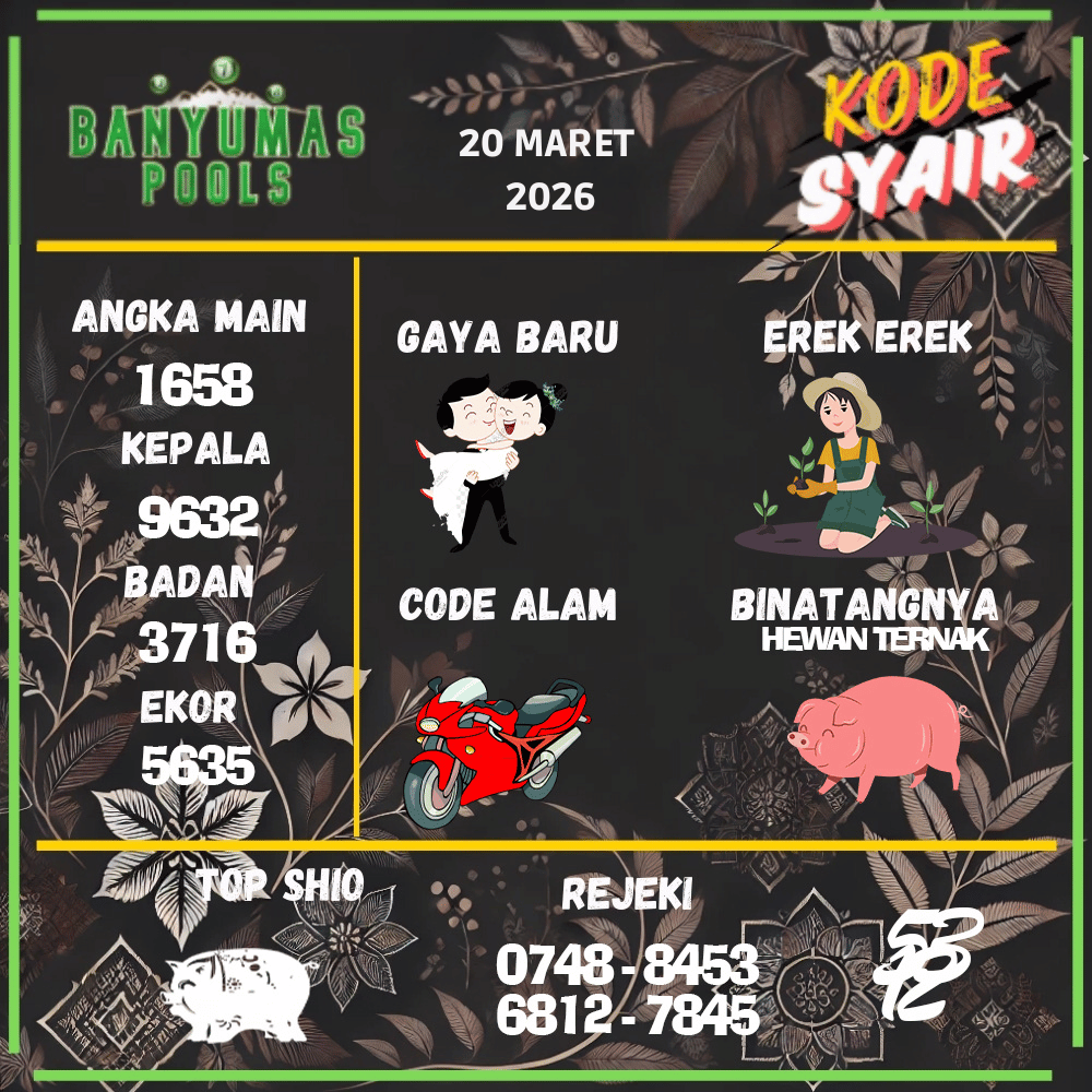 Kode Syair Banyumas Pools - Maret 2026
