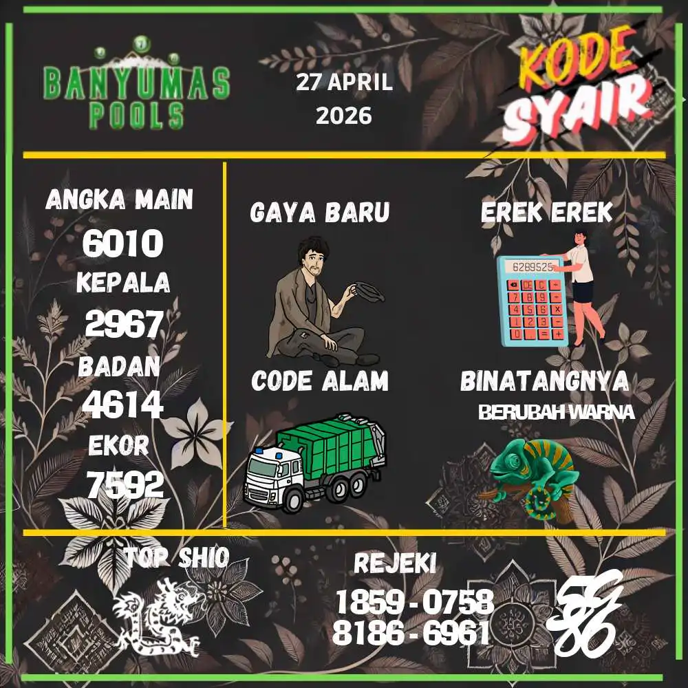 Kode Syair Banyumas Pools April 2026