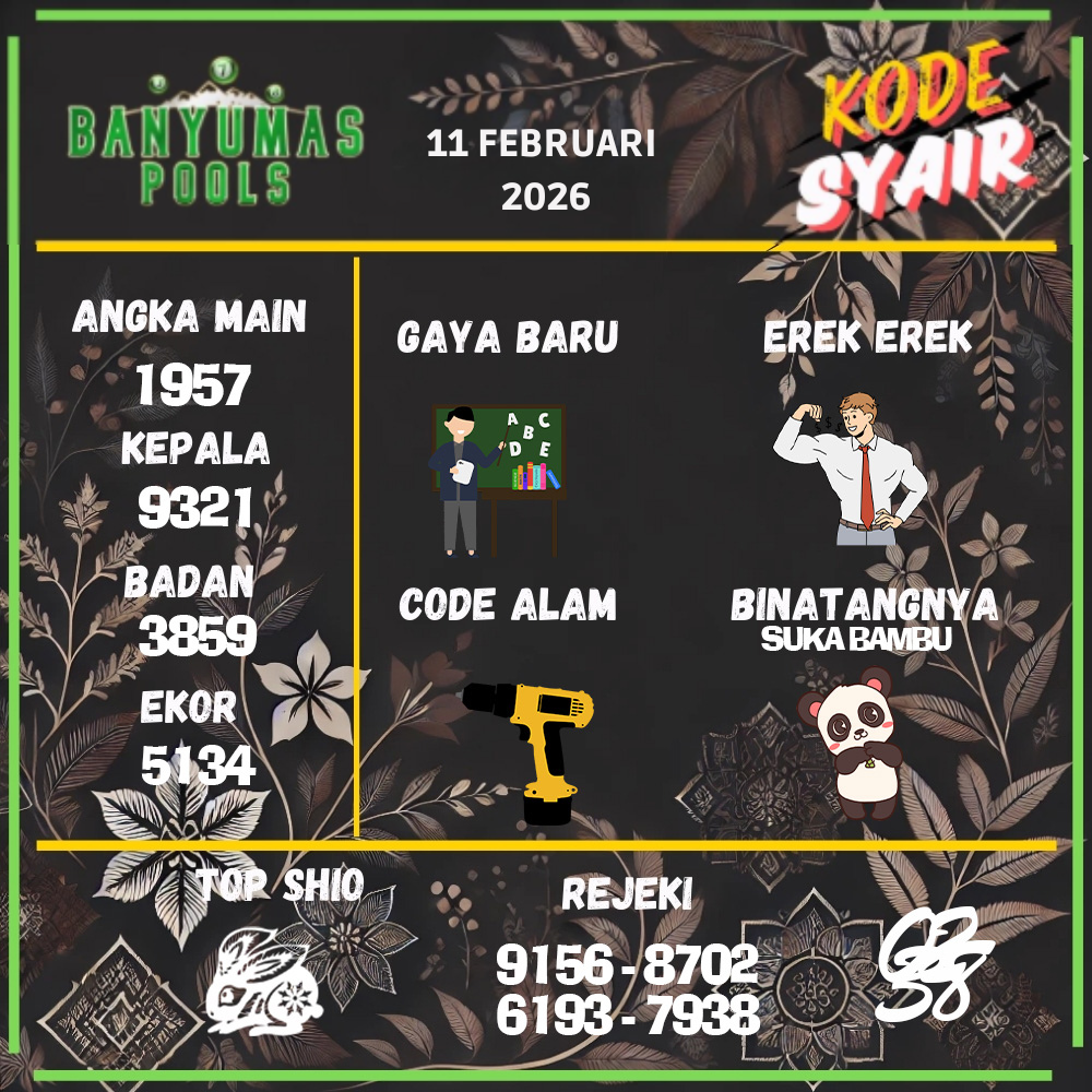 Kode Syair Banyumas Pools 11 Februari 2026