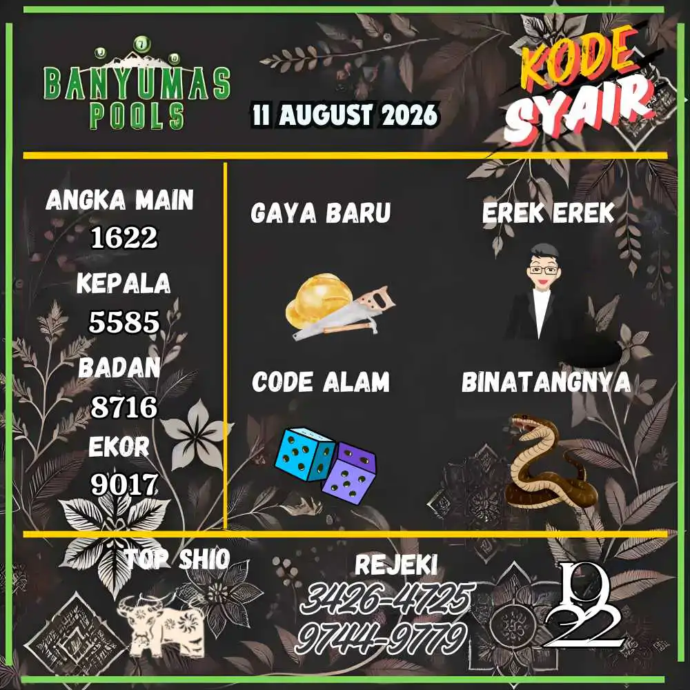 Kode Syair Banyumas Pools Agustus 2026