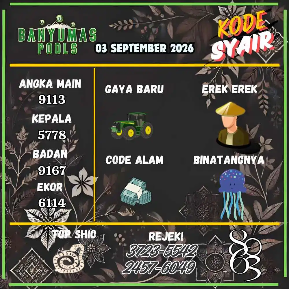 Kode Syair Banyumas Pools September 2026
