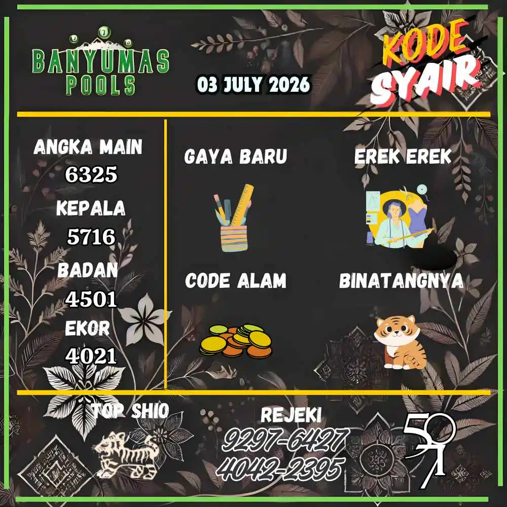 Kode Syair Banyumas Pools Juli 2026
