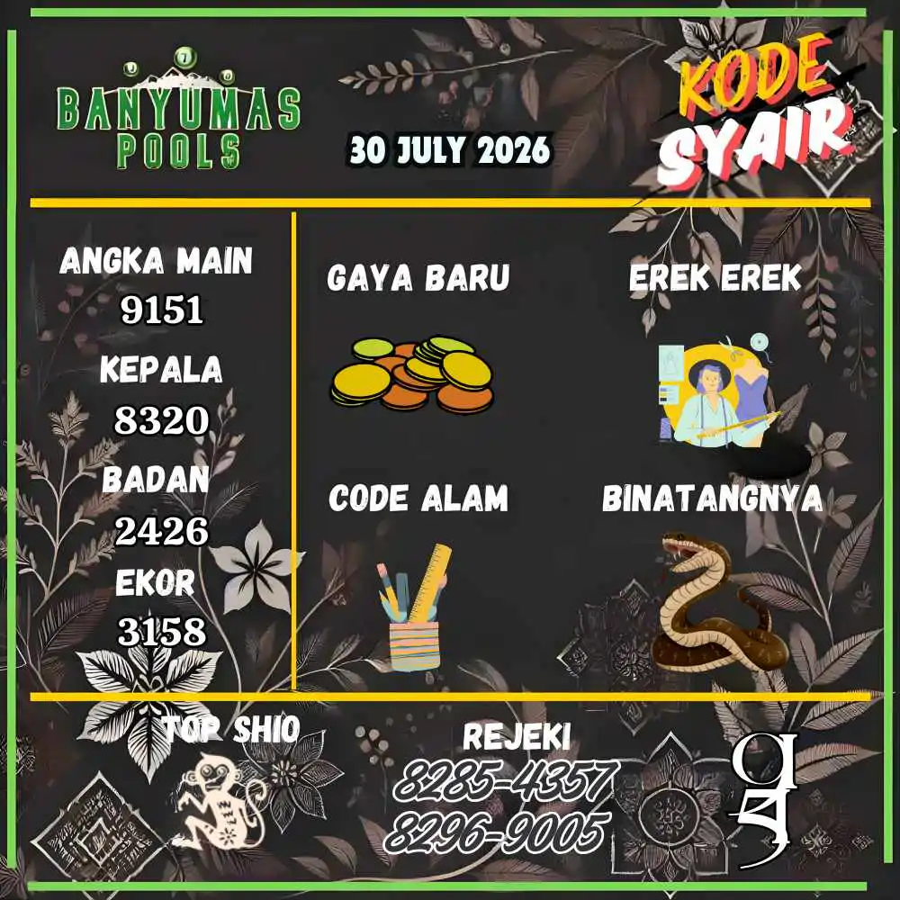 Kode Syair Banyumas Pools Juli 2026
