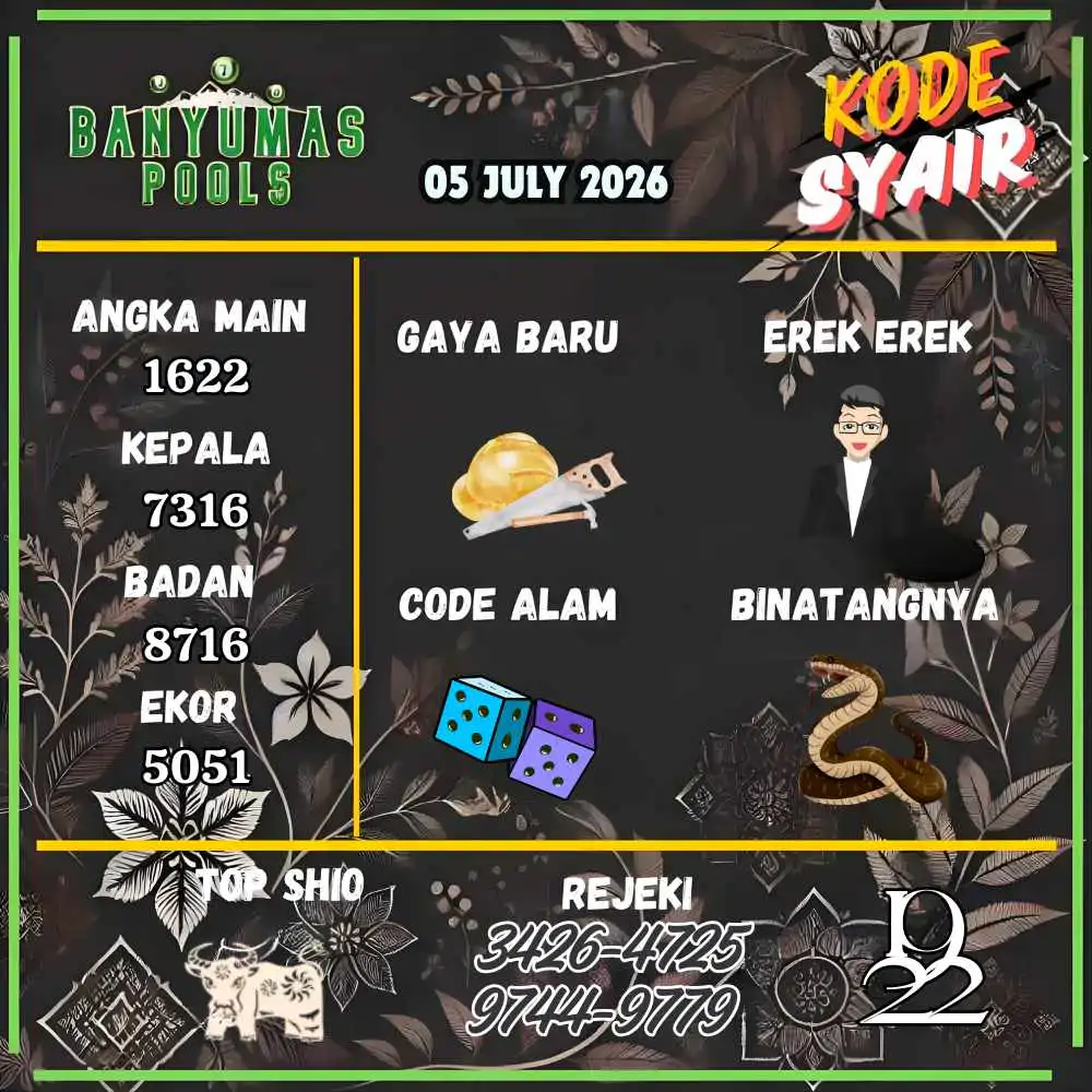 Kode Syair Banyumas Pools Juli 2026
