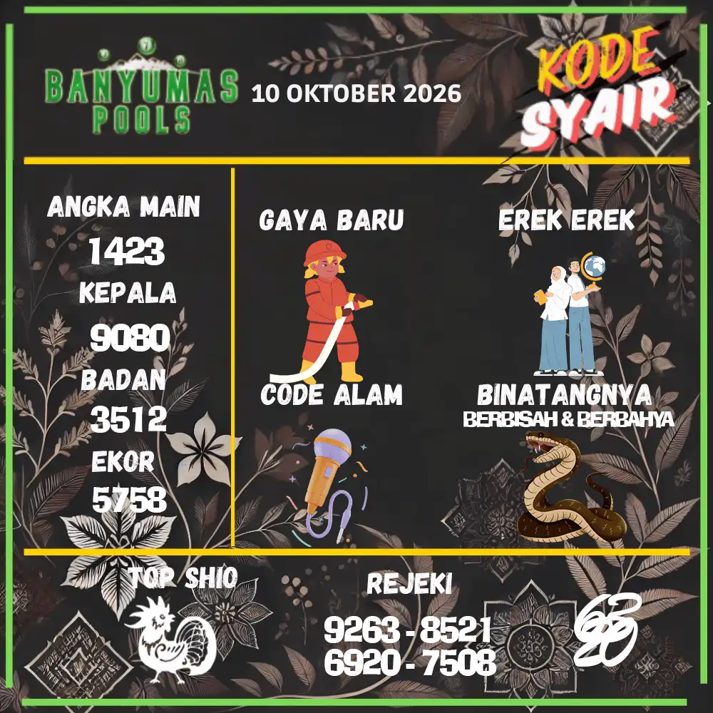 Kode Syair Banyumas Pools Oktober 2026