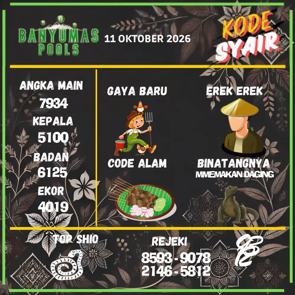 Kode Syair Banyumas Pools Oktober 2026