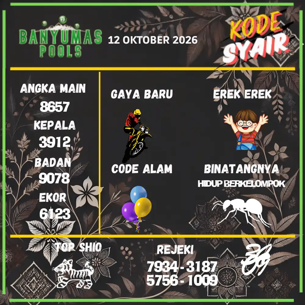 Kode Syair Banyumas Pools Oktober 2026