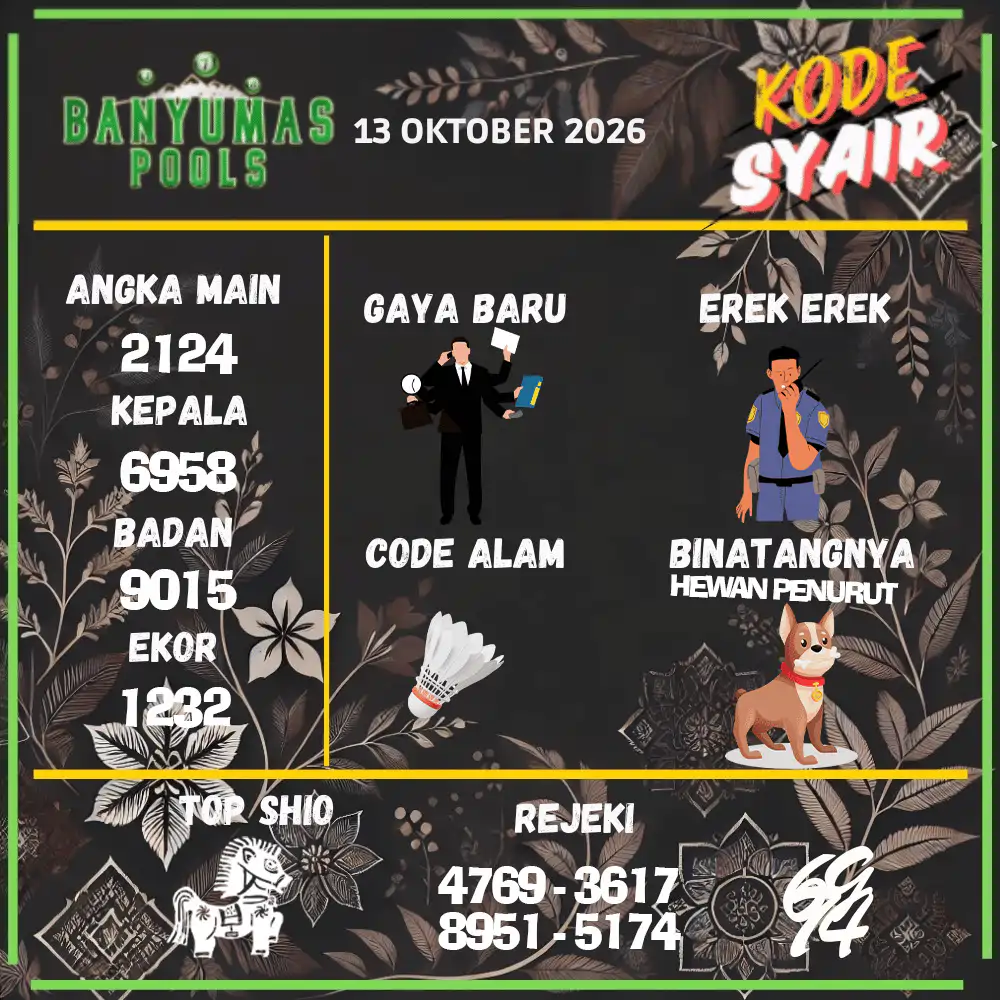 Kode Syair Banyumas Pools Oktober 2026