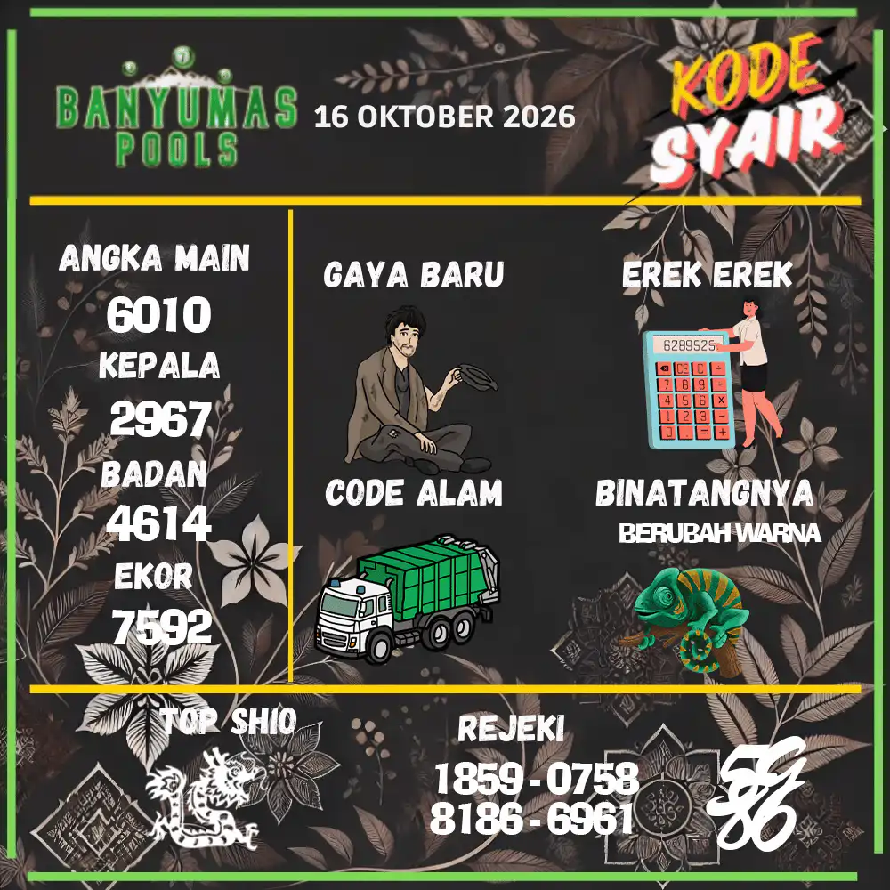 Kode Syair Banyumas Pools Oktober 2026