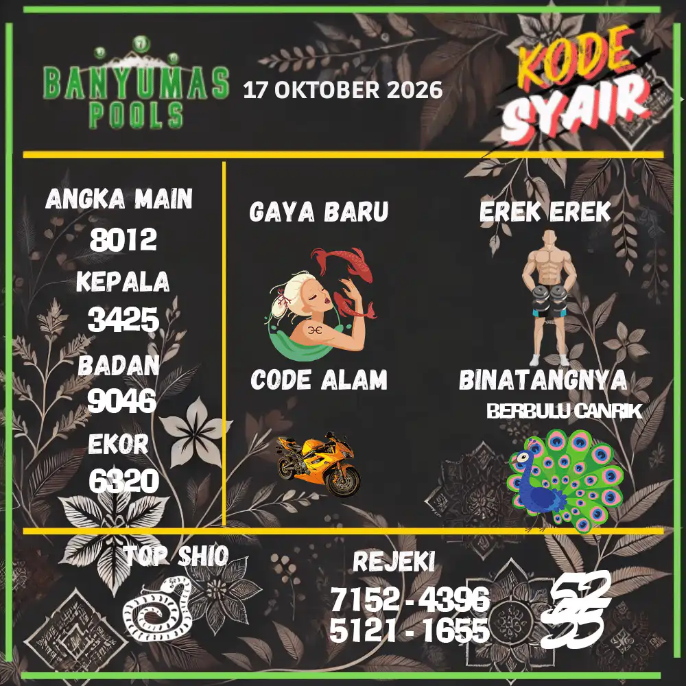 Kode Syair Banyumas Pools Oktober 2026
