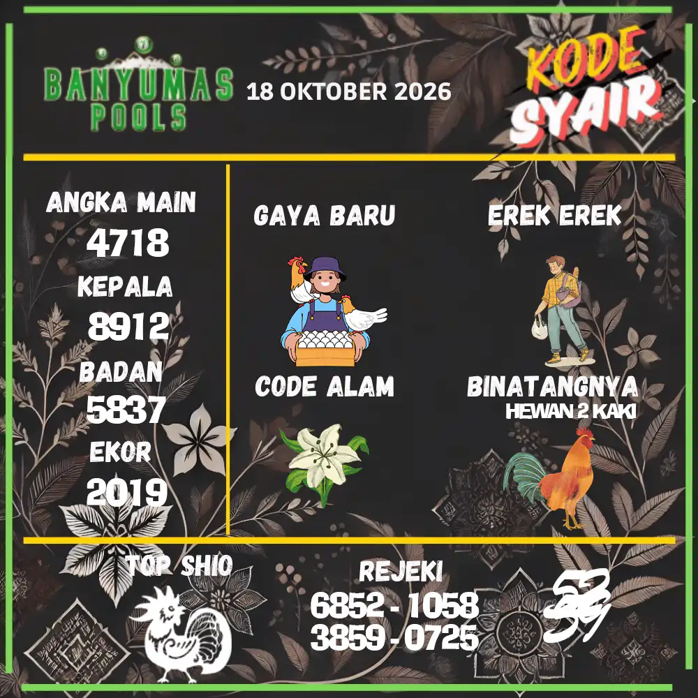 Kode Syair Banyumas Pools Oktober 2026