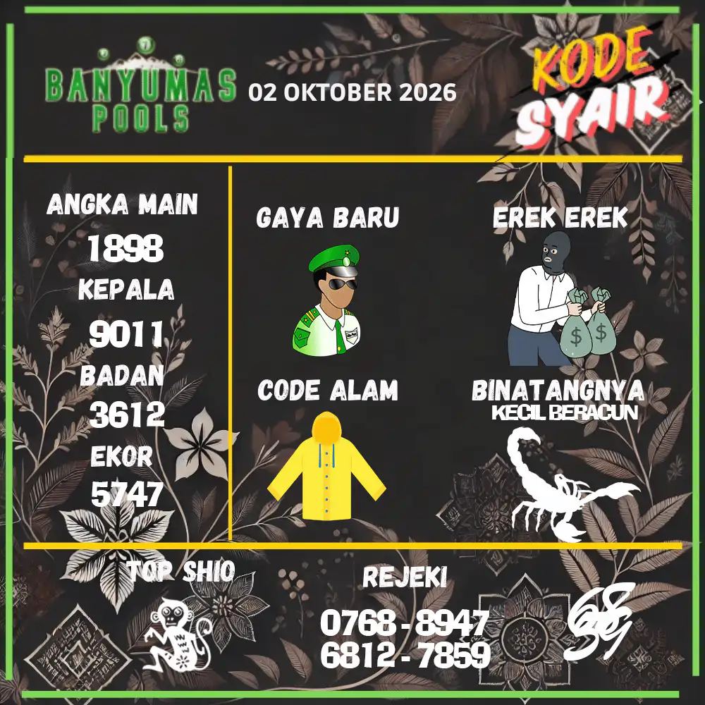 Kode Syair Banyumas Pools Oktober 2026
