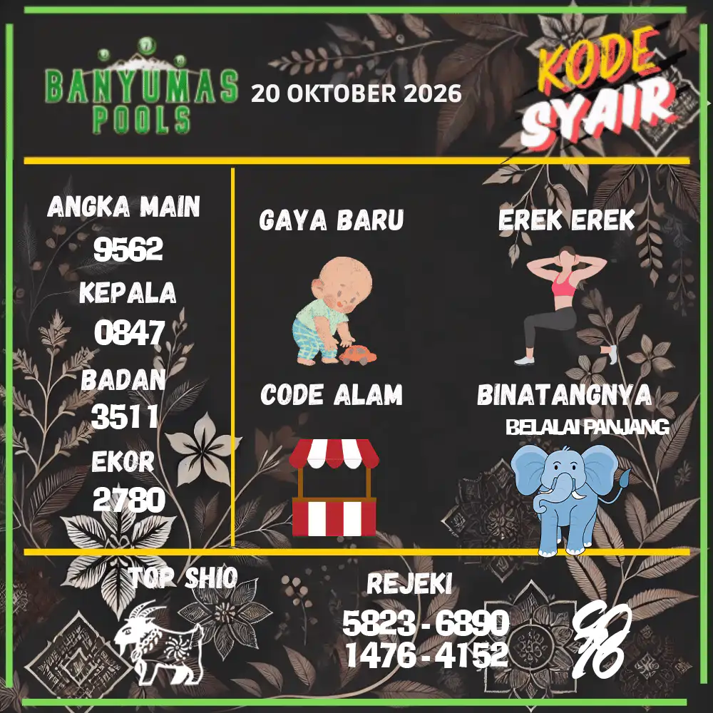 Kode Syair Banyumas Pools Oktober 2026
