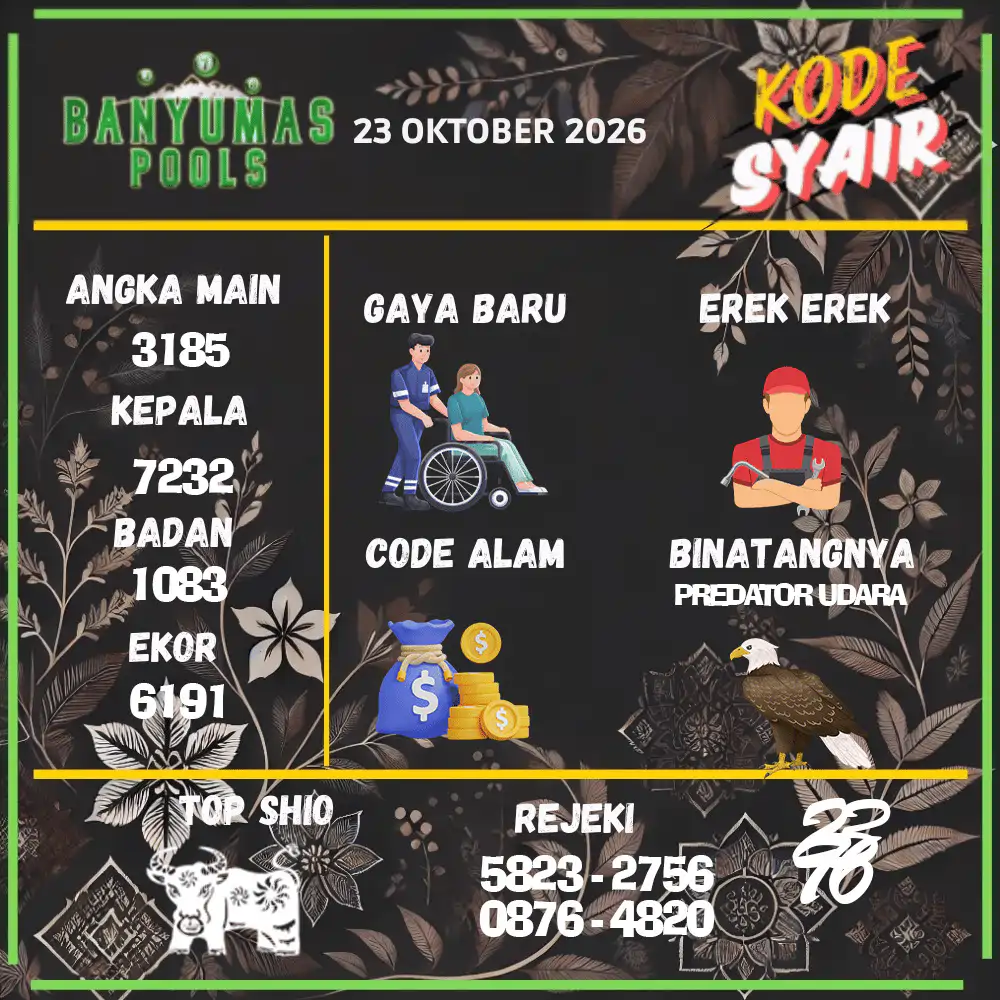 Kode Syair Banyumas Pools Oktober 2026
