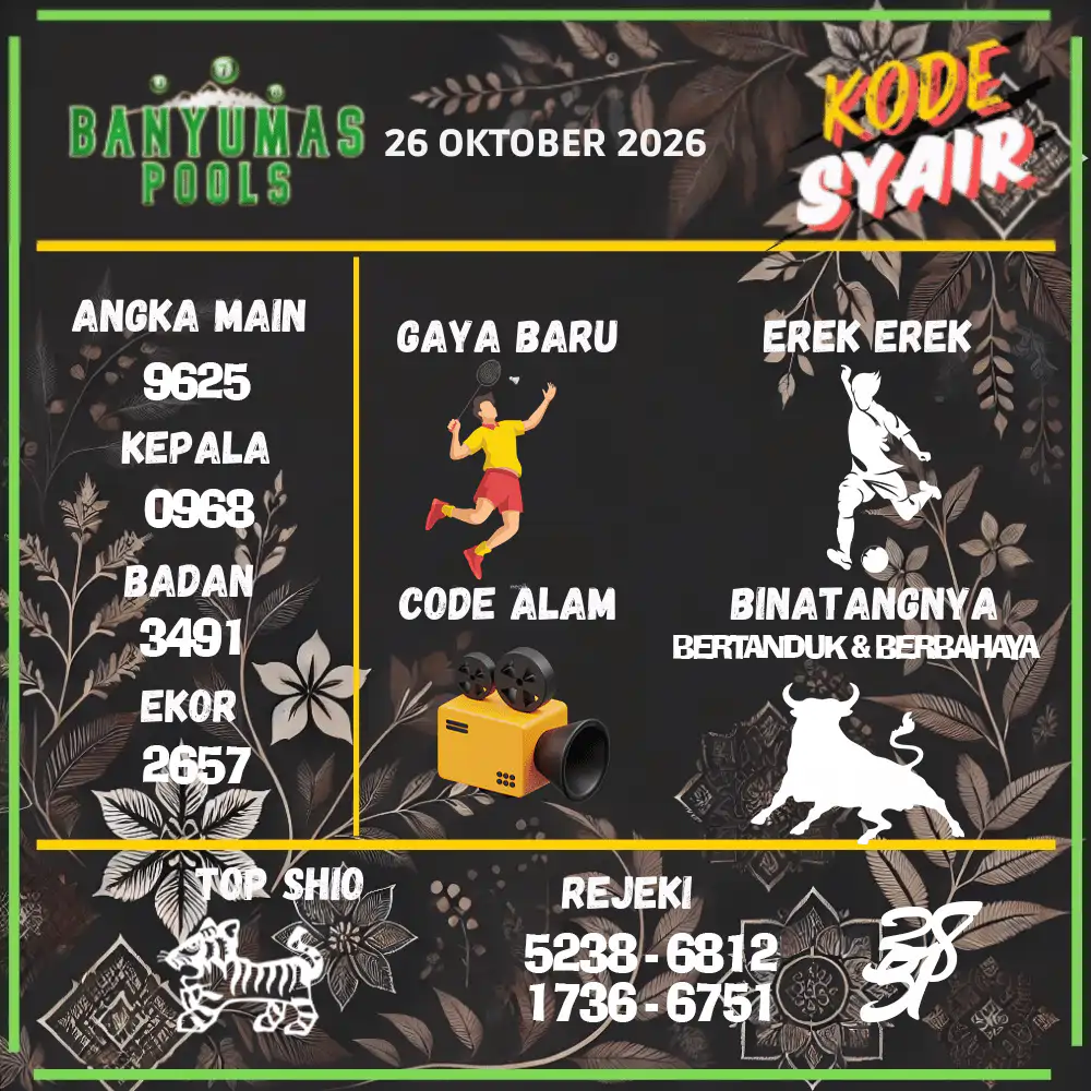 Kode Syair Banyumas Pools Oktober 2026
