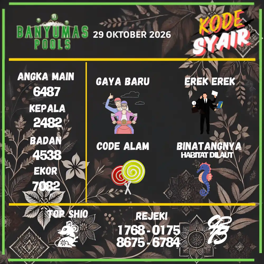 Kode Syair Banyumas Pools Oktober 2026
