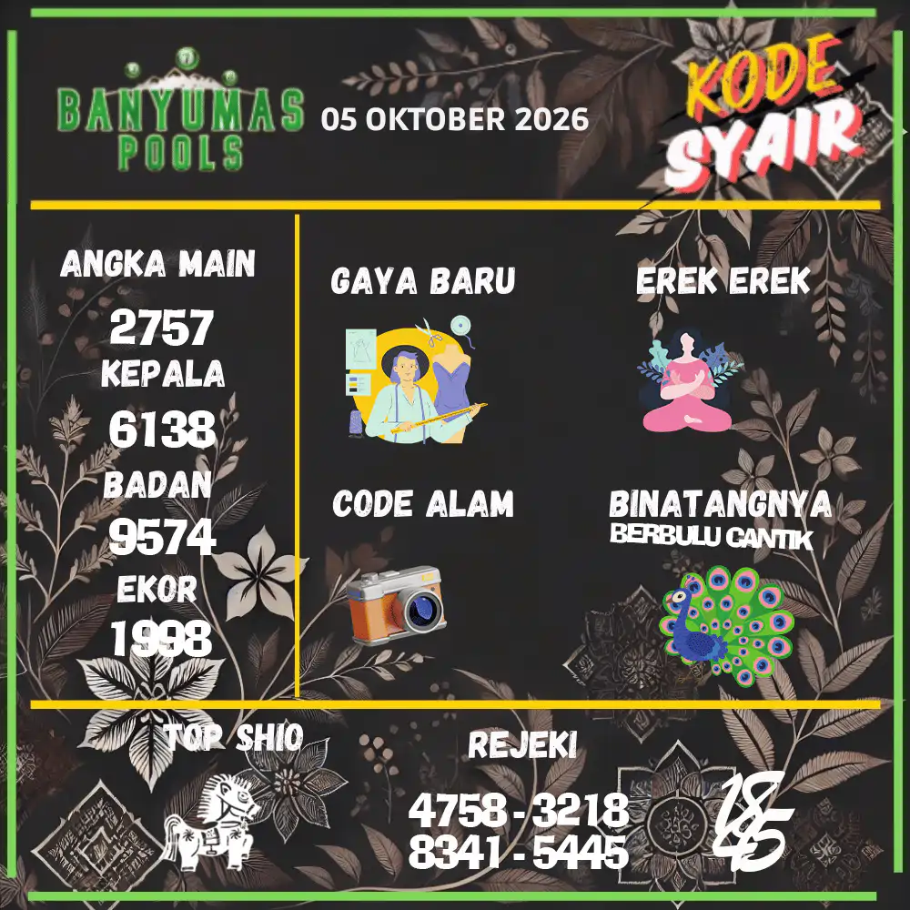 Kode Syair Banyumas Pools Oktober 2026
