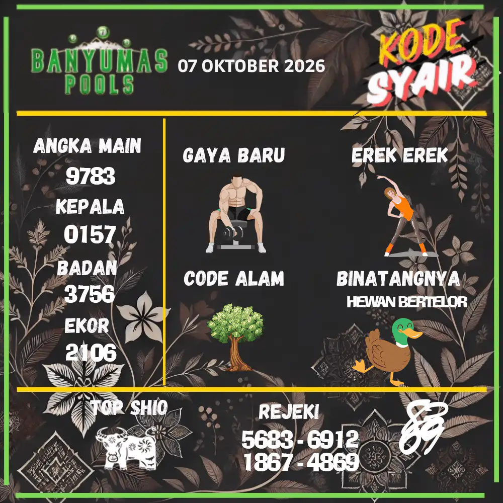 Kode Syair Banyumas Pools Oktober 2026
