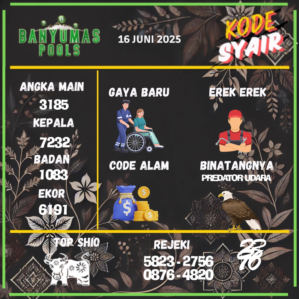 Kode Syair Banyumas Pools - Juni  Pools