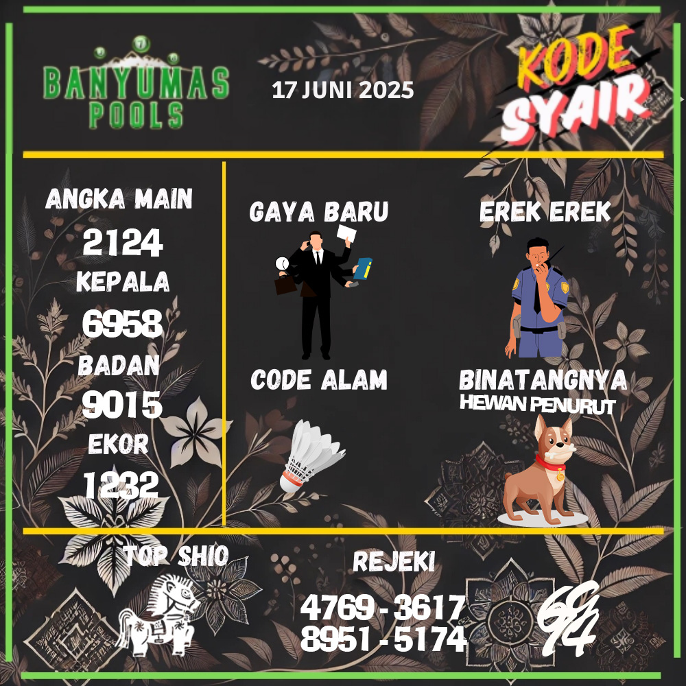 Kode Syair Banyumas Pools - Juni  Pools