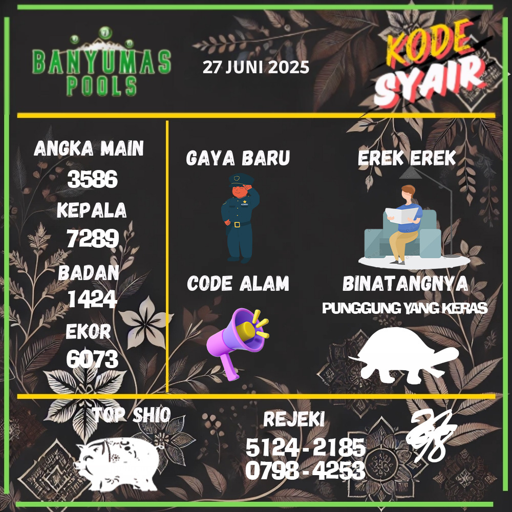 Kode Syair Banyumas Pools - Juni  Pools
