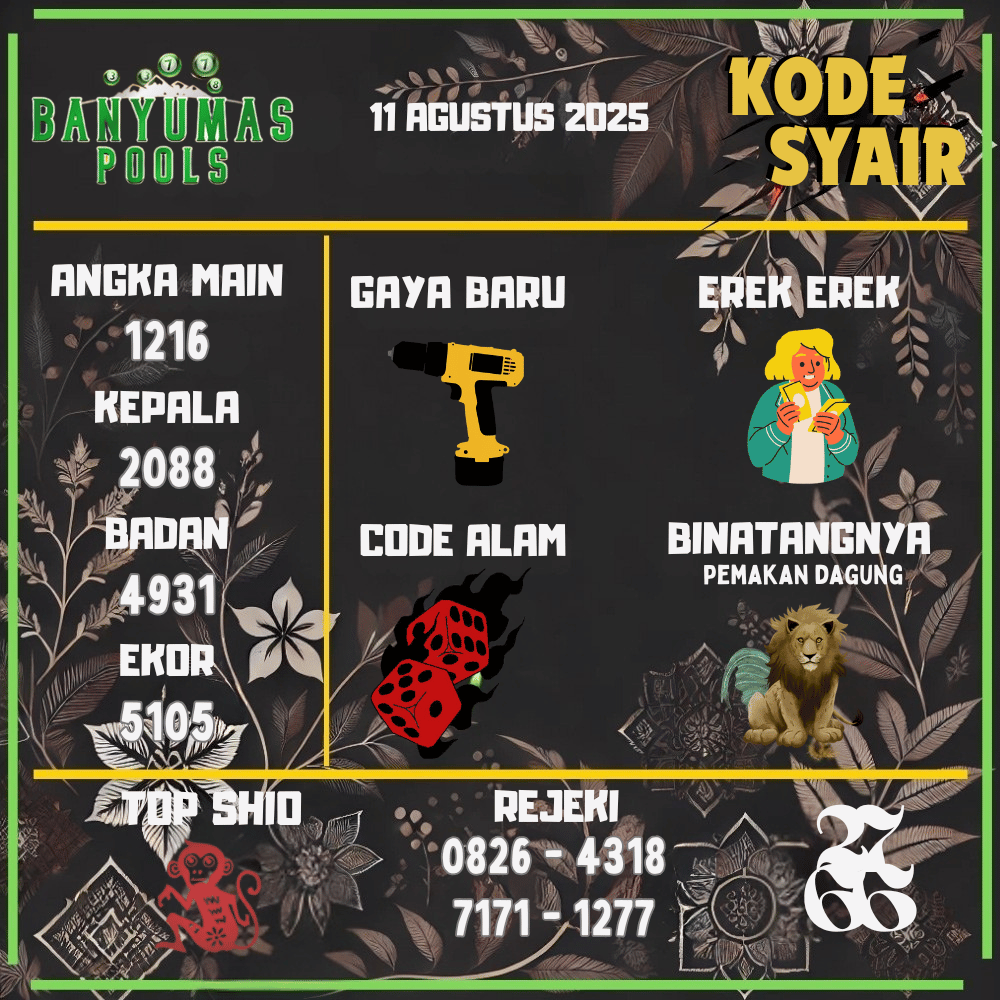 Kode Syair Banyumas Pools - Agustus Pools 
