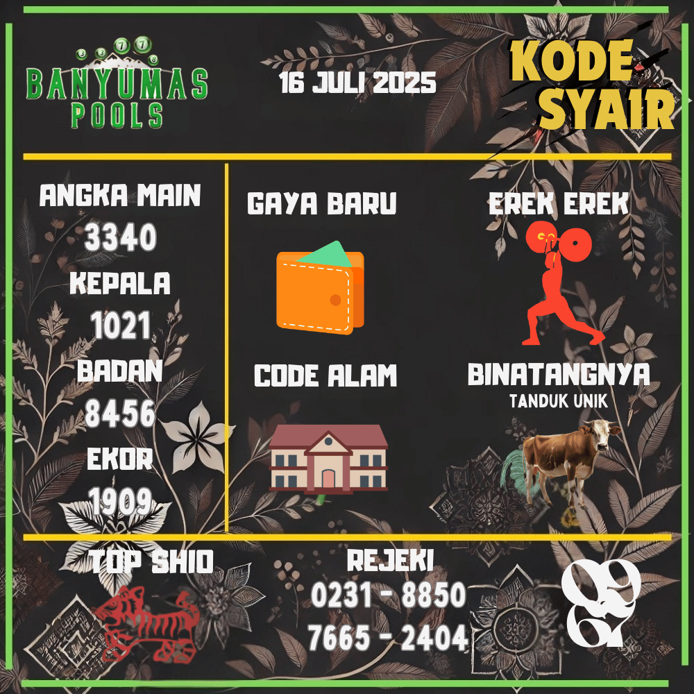 Kode Syair Banyumas Pools - Juli Pools 
