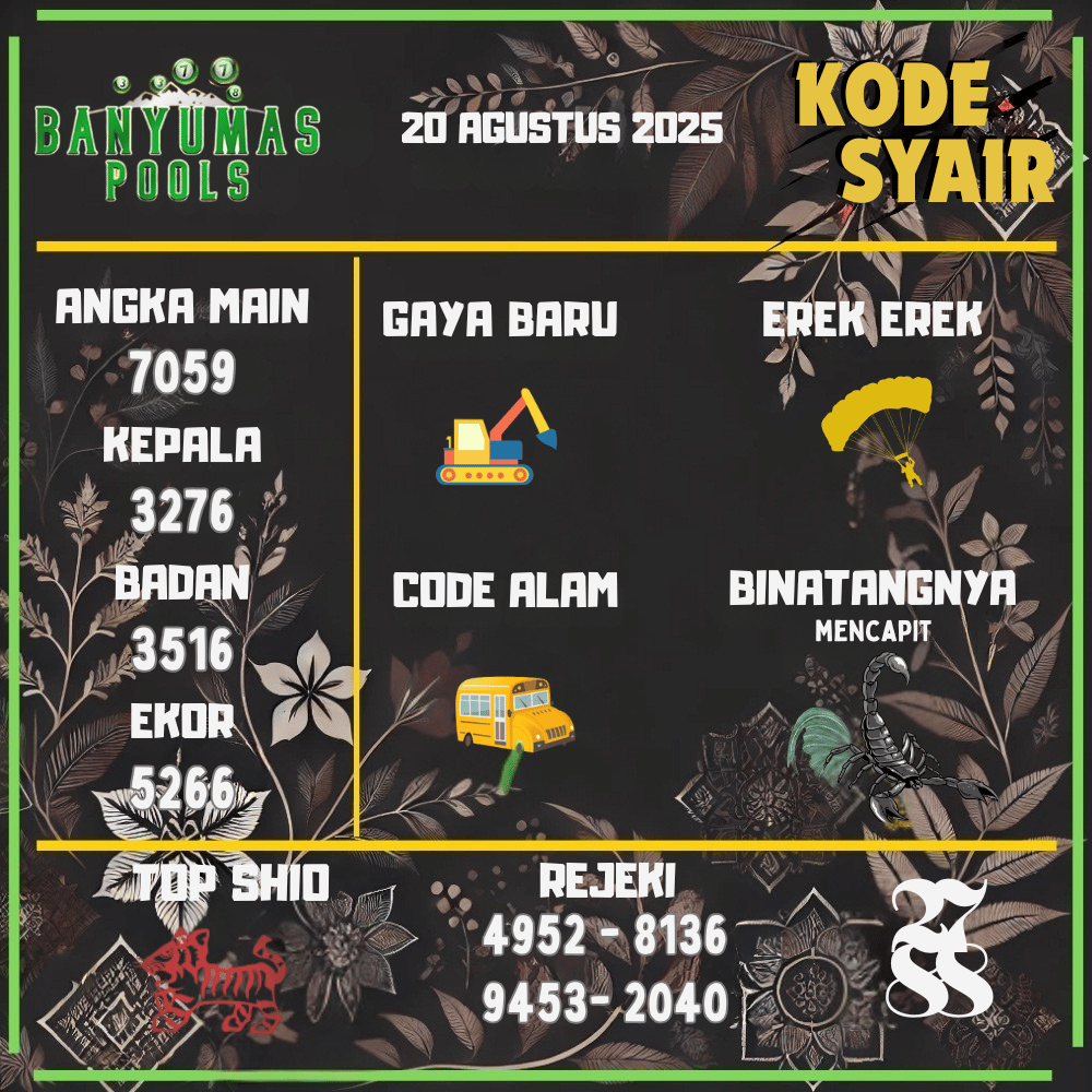 Kode Syair Banyumas Pools - Agustus Pools 
