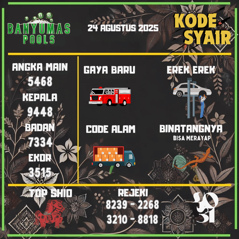 Kode Syair Banyumas Pools - Agustus Pools 
