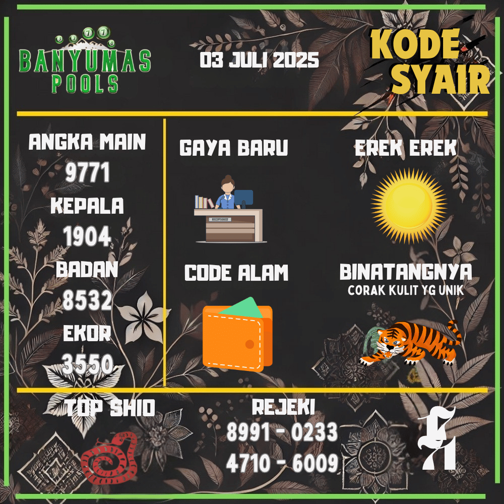 Kode Syair Banyumas Pools Juli 2025