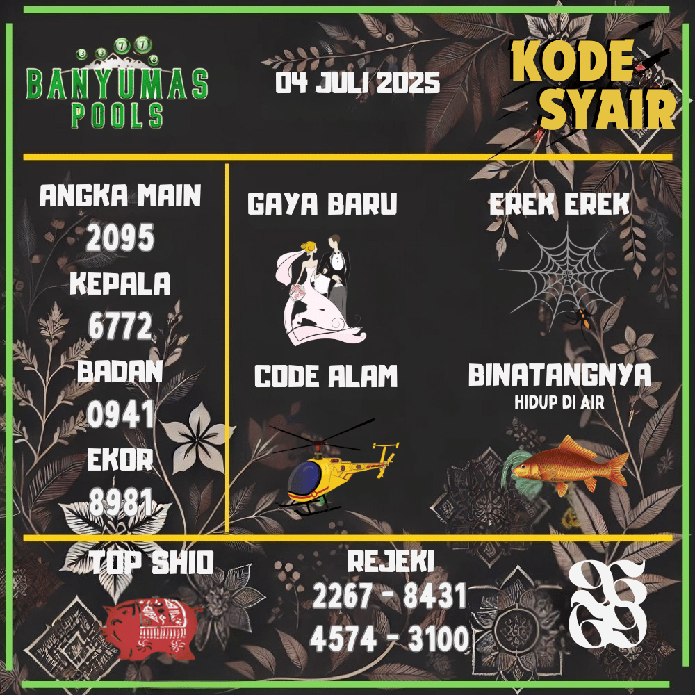 Kode Syair Banyumas Pools Juli 2025