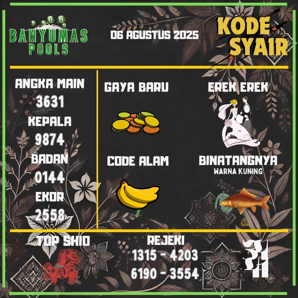 Kode Syair Banyumas Pools - Agustus Pools 
