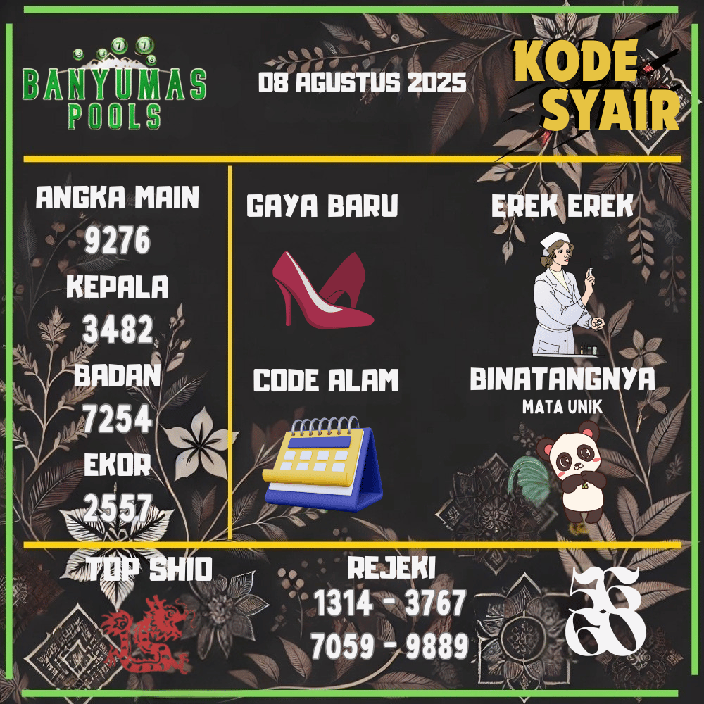 Kode Syair Banyumas Pools - Agustus Pools 
